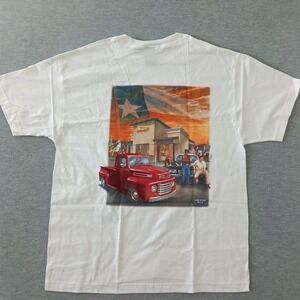 Hanes Beefy-T In-N-Out Burger Texas T-Shirt White Mike Rider 2011 Graphic Large